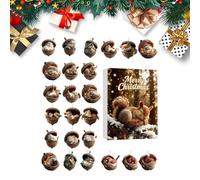 Merry Christmas Animal Advent Calendars 2025, 24 Days Countdown Animals Calendar, 2D Funny Animal Figures Christmas Hanging Ornament Animals Pendant Advent Calendars For Adults, Teens, Kids