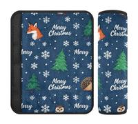Merry Christmas Animals Line Drawing Blue Child seat Belt Strap Cover,Stop seat Belt Cutting into Neck,car Seatbelt Covers for SUV Auto Most Cars forro para cinturon de segurida 2