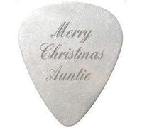 merry christmas auntie guitar pick / plectrum - custom engraved - includes gift packaging
