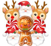 Merry Christmas Balloons decorations, Santa Head, Candy, Gingerbread, Reindeer Balloon, Christmas Foil Balloons for Xmas, New Year Eve, Holiday Party Decorations Indoor Outdoor