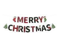 Merry Christmas Banner Christmas Bunting, Xmas Signs Hanging Decorations for Xmas Party Decoration Home Indoor Wall Fireplace Outdoor Party Supplies F6-SDSWLQ