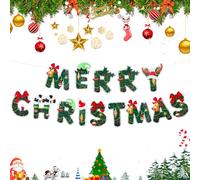 Merry Christmas Banner, Xmas Bunting Banner,Christmas Banners Wall Decorations Hanging for Xmas Merry Decoration Home Indoor Outdoor Party (green)