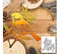 Merry Christmas Beautiful Bird on Branches Greeting Card Metal Die Cuts,Snowflake Flower Leaf Cutting Dies Cut Stencils DIY Scrapbooking Decorative Embossing Paper Scrapbooking Card Making