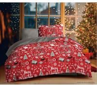 Merry Christmas Bedding Single Double King Duvet Cover Set Blush Pink Reversible - Noel Festive Xmas Bedding Set for Adults & Kids - Soft & Easy Care (CELEBRATIONS, King (U.K. Standard))