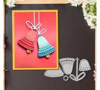 Merry Christmas Bell Flowers Wedding Cake Greeting Card Metal Die Cuts,Snowflake Flower Leaf Cutting Dies Cut Stencils DIY Scrapbooking Decorative Embossing Paper Scrapbooking Card Making