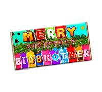 Merry Christmas Big brother Chocolate Bar Gift Wrapper Gift Present For lover husband wife boyfriend girlfriend friend mate relative (#1451) (with chocolate bar)