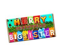 Merry Christmas Big sister Chocolate Bar Gift Wrapper Gift Present For lover husband wife boyfriend girlfriend friend mate relative (#1452) (with chocolate bar)