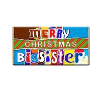 Merry Christmas Big Sister Novelty Chocolate Bar Wrapper Gift Present For Xmas #452 (with chocolate bar)