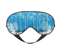 Merry Christmas Birch Tree Print Satin Sleep Mask & Eye Mask | Deep Dream Sleep Masks for Women & Men | Soft Sleeping Eye Mask to Nourish Skin