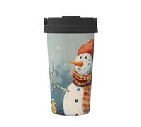 Merry Christmas Bird Print Insulated Coffee Tumbler, 500ml Leakproof Stainless Steel Travel Mug, Double Walled, Hot & Cold Drinks - Perfect for Commuting, Office, Home