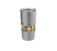Merry Christmas Block Building Builder Brick Master Builder Stainless Steel Insulated Tumbler