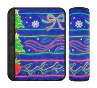Merry Christmas Blue Fluorescent Snowman 2 pcs car seat Shoulder Strap Pads Protects Your Neck and Shoulders for Bag funda para cinturón de carro