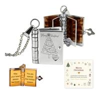 Merry Christmas Book Necklace for Christmas，Silver