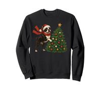 Merry Christmas Boston Terrier American Gentleman Santa Sweatshirt