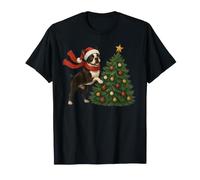 Merry Christmas Boston Terrier American Gentleman Santa T-Shirt