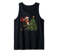 Merry Christmas Boston Terrier American Gentleman Santa Tank Top