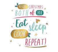 Merry Christmas Both Of you Eat Sleep Cook Repeat - Funny Christmas Card