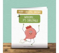 Merry Christmas Brother Whoppee It’s Christmas Gold foiled Christmas Card