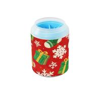 Merry Christmas Brown Shiba Inu Portable Paw Cleaner with Soft Silicone Brush Essential For All Pets Owners for Small Medium Dogs and Cats