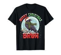 Merry Christmas Bruh Black Bird Funny Santa Hat Light Women T-Shirt