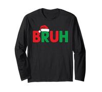 Merry Christmas Bruh Funny Santa Claus Retro Men Women Kids Long Sleeve T-Shirt
