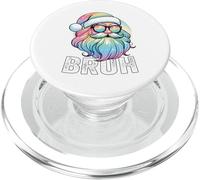 Merry Christmas Bruh Funny Santa Claus Retro Men Women Kids PopSockets PopGrip for MagSafe