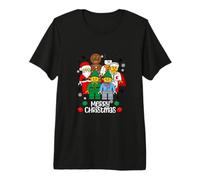 Merry Christmas Building Bricks Santa Elf Snowman Figures Premium T-Shirt