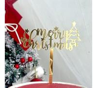 Merry Christmas Cake Toppers,Xmas Tree Star Christmas Cake Topper Decoration Supplies for Winter Holiday/New Year/Xmas Eve Party Decorations