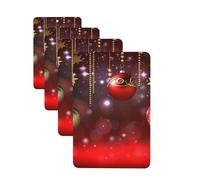 Merry Christmas Car Air Fresheners Cards 4 Pcs Hanging Fragrance Scented Cards Long-Lasting Car Aromatherapy Tablets for Wardrobe Bathroom Car Interior Mirror Pendant Gifts
