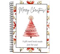 Merry Christmas Card Book, DIY Spiral Bound Gift Car-d Book, Christmas Greeting Card Album Keeper, for Student Graduation, School Party Celebration Family