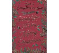 Merry Christmas Card, Extra Large, 12 x 8 cm, Son & Daughter-in-Law, Traditional Wreath Design, 8-Page Insert