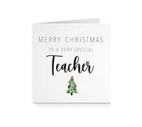 Merry Christmas Card for Teacher - Special Green Tree For Him Her Head Teacher Tutor
