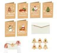 Merry Christmas Cards With Envelopes - 6set DIY Blank Greeting Cards Bulk,Winter Holiday Greetings,Christmas Party Favor For Family And Friends Warming Greetings
