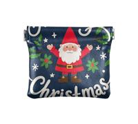 Merry Christmas Cartoon Dwarfs Women's Small Leather Change Purse Cute Pocket Purse Makeup Bag for Women Ladies, Merry Christmas cartoon dwarfs, One Size, Print Art