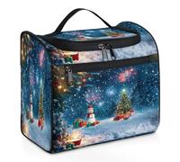 Merry Christmas Cartoon Travel Toiletry Bag for Women Men Kids Girls Boys 11.2 L Big Cosmetic Makeup Bag Hanging Wash Pouch Bag Toiletries Organizer Shower Bag