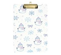 Merry Christmas Cartoon White Snowman Art clipboard Standard Hole for Volleyball Baseball Coaches Tablas para escribir Size 9 x 12