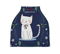 Merry Christmas Cat Kitty Stretchy Baby Car Seat Cover,Canopy Nursing Covers,Soft Breathable Windproof Scarf Changepad for Winter Infant Breastfeeding Boys