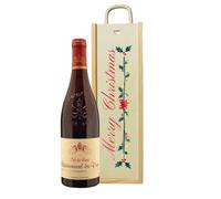 Merry Christmas Châteauneuf-du-Pape Red Wine Gift Set - 14% ABV | Premium French Red Wine Gift Box | Luxury Wine Gift for Christmas | Perfect Wine Gifts for Men & Women