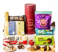 Merry Christmas Chocolate Letterbox Gift Tube, Luxury Xmas Gourmet Gifts for Women, Men or Couples, Dairy Free, Gluten Free, Lactose Free and Vegan Chocolate by EDEN Treats - Includes Prosecco