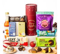 Merry Christmas Chocolate Letterbox Gift Tube, Luxury Xmas Gourmet Gifts for Women, Men or Couples, Dairy Free, Gluten Free, Lactose Free and Vegan Chocolate by EDEN Treats - Includes Mocktail