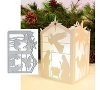 Merry Christmas Christmas 3D Lantern Greeting Card Metal Die Cuts,Sunflower Flower Leaf Cutting Dies Cut Stencils DIY Scrapbooking Decorative Embossing Paper Scrapbooking Card Making