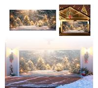 Merry Christmas Christmas Background Party The Santa Photography Garage Door Background Party Decoration 7 * 16 Ft! (A, One Size)