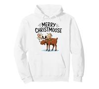 Merry Christmas Christmoose Design For Moose Lovers Holiday Pullover Hoodie