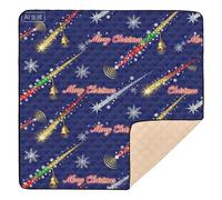 Merry Christmas Colorful Meteor Large Non-Slip Baby Play mat Foldable for Floor Lightweight Foldable Tummy Time & Crawling Mat for Baby Toddler Infant, 50'' x 50''