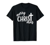 Merry Christmas Cross Christian Religious Holiday Squad T-Shirt