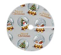 Merry Christmas Crystal Ball Tree Skirts for Slim Trees Round Decoration Ornament Little for Wedding Wedding 48 inch Diameter