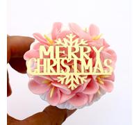 Merry Christmas Cupcake Charm Topper - Elegant Acrylic Cake Toppers, Perfect for Holiday Celebrations (Pack of 6) (STYLE 1)