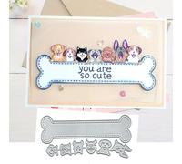 Merry Christmas Cute Bone Dog Greeting Card Metal Die Cuts,Sunflower Flower Leaf Cutting Dies Cut Stencils DIY Scrapbooking Decorative Embossing Paper Scrapbooking Card Making