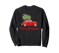 Merry Christmas Cute Car Carrying Christmas Tree Aesthetic Sweatshirt