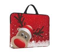 Merry Christmas Cute Cartoon Elk Print Protective 14 Inch Laptop Case,Laptop Sleeve With Handle Compatible,Carrying Computer Bag